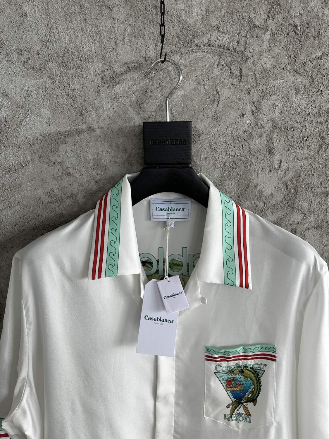 Casablanca Men's Summer Solid Color Animal Print Single Button Short Sleeve Shirt and Casual Shorts Set Suit #77743