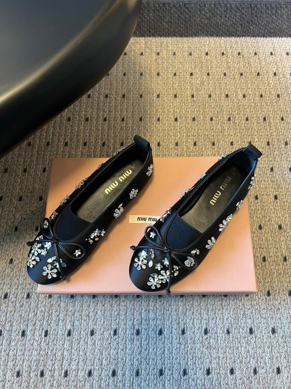 Miumiu Rhinestone Ballet Flats #336871
