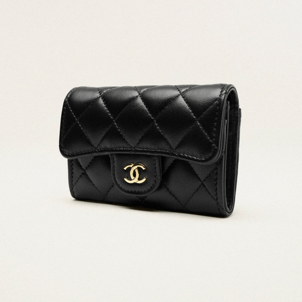 Chanel Women's Fashion Classic Solid-Color Leather Logo Metal Icon Flap Card Holder Bag Bags #79488
