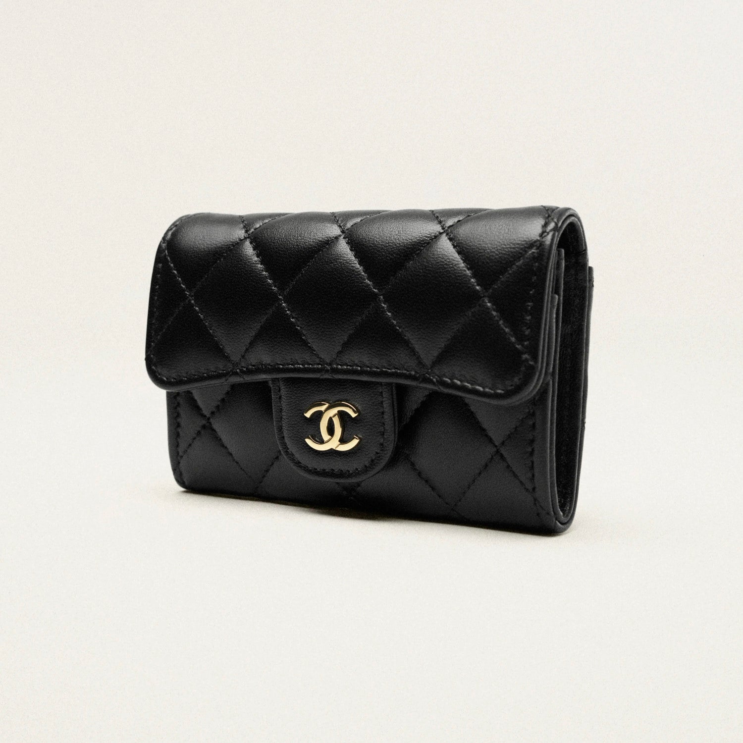 Chanel Women's Fashion Classic Solid-Color Leather Logo Metal Icon Flap Card Holder Bag Bags #79488