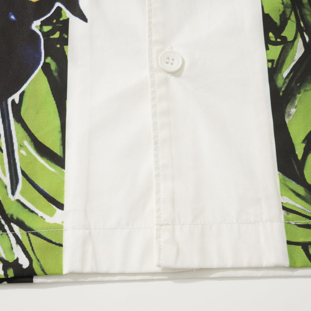 Prada Men's Women's Summer Colorblocked Floral Logo Printed Cotton Short Sleeve Shirt Ngvp #1777
