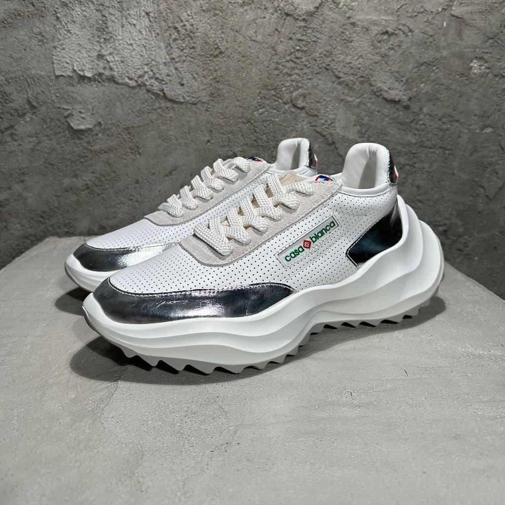 Casablanca Men's And Women's Spring/Fall Fashion Casual Round Toe Lace Up Breathable Leather Thick Sole Low Top Sneakers Shoes #78791