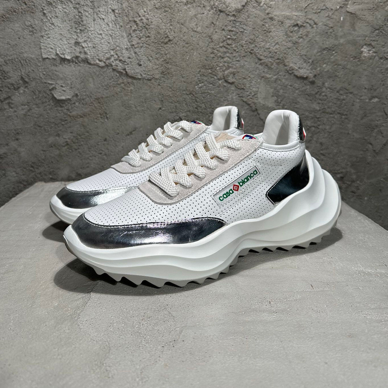 Casablanca Men's And Women's Spring/Fall Fashion Casual Round Toe Lace Up Breathable Leather Thick Sole Low Top Sneakers Shoes #78791