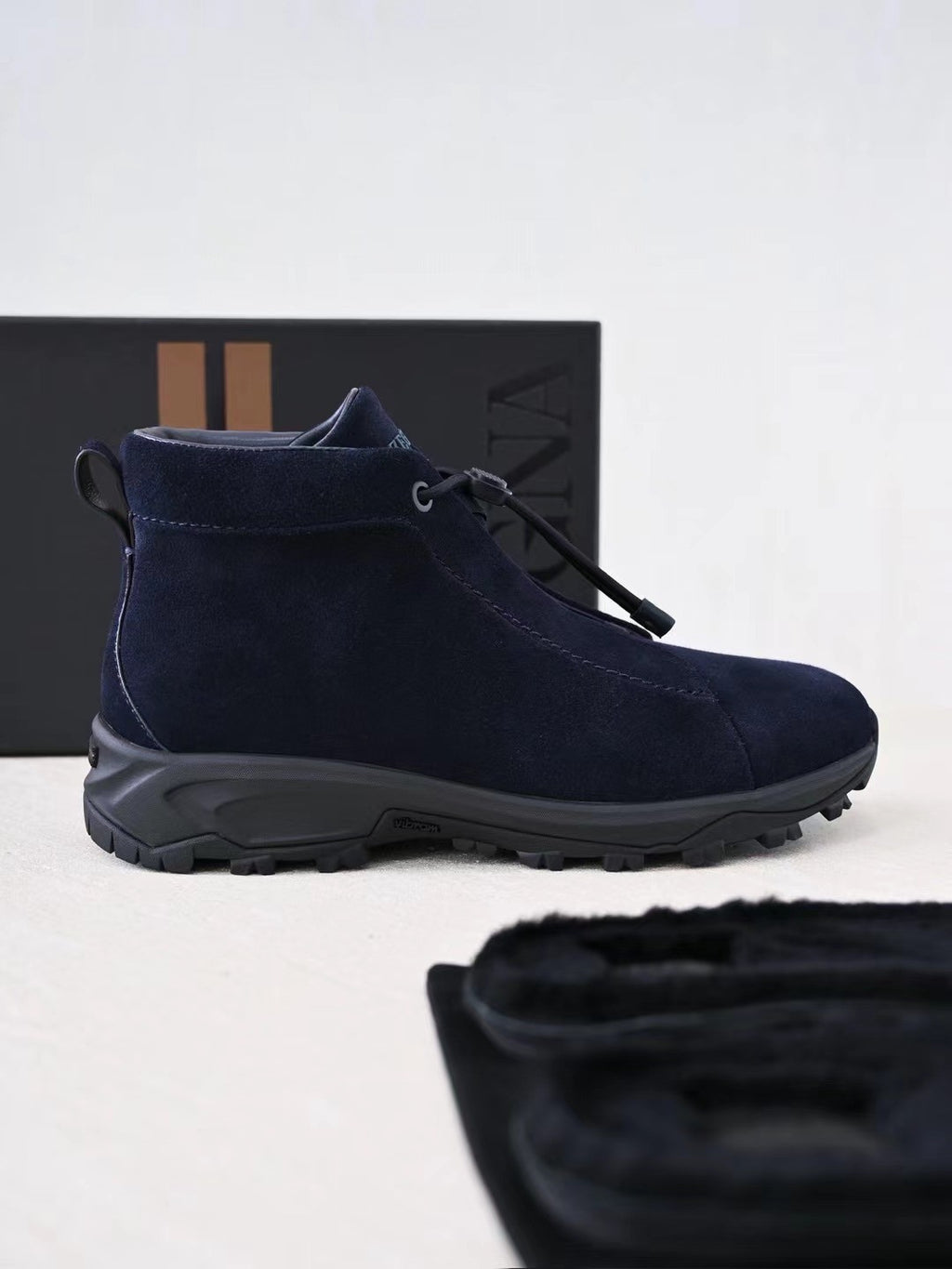 Ermenegildo Zegna Men's Suede Triple Stitch Vetta Luxury Casual Shoes Spring/Fall/Winter Lace-Up Round-Toe Low-Top Boots Shoes #81746