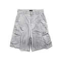 Balenciaga Men's Summer Do-Over Multi-Pocket High Street Solid Color Loose Cotton Work Shorts #77274