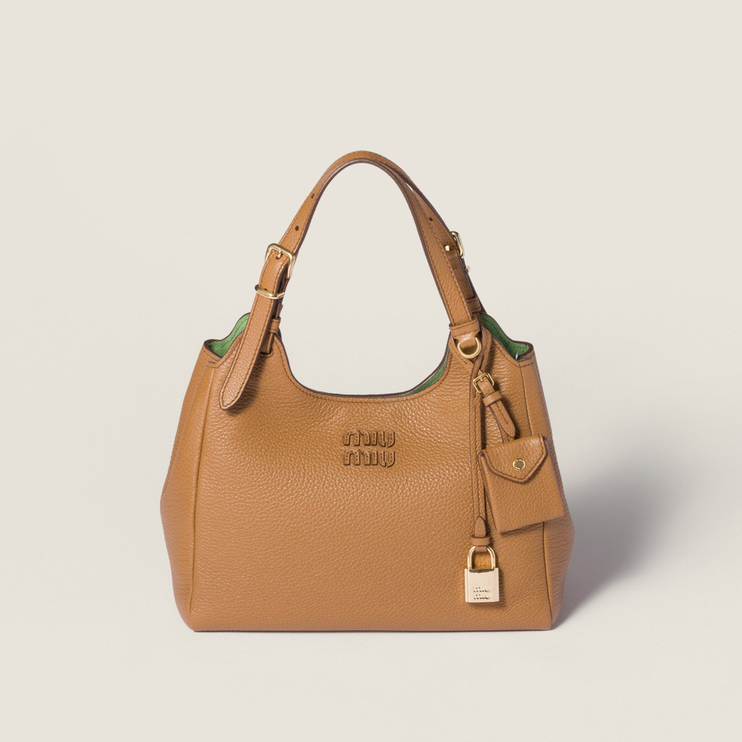 MiuMiu Women's Fashion Classic Solid Color Grain Leather Logo Handbag Shoulder Bag Bags 5BA304_2IFL_F0ZKS #79515