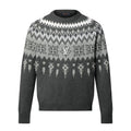 Louis Vuitton Men's Spring & Autumn Crew Neck Gray & White Embellished Cotton Wool Knit Sweater #74322