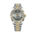 Rolex Men's Green Rolex Log Steel Strap Automatic Waterproof Movement Mechanical Watch Gray Dial #71428