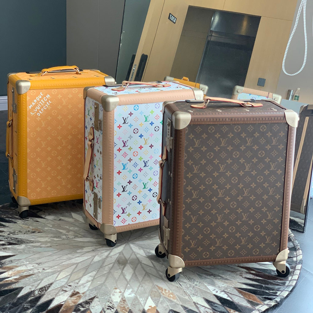 Louis Vuitton Rolling Trunk Men's and Women's Alphabet Logo Printed Solid Color Leather Trolley Case Luggage Bag Bags #76154