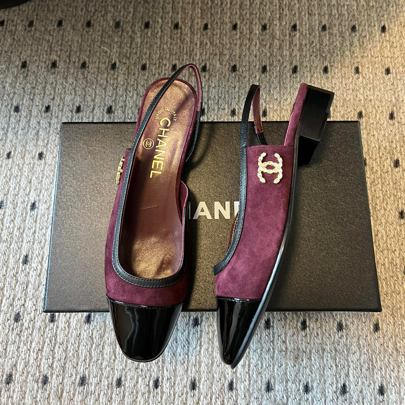 Chanel Women's Spring Summer Solid Colour Suede Leather Round Toe Ballet Sandal Shoes #76711