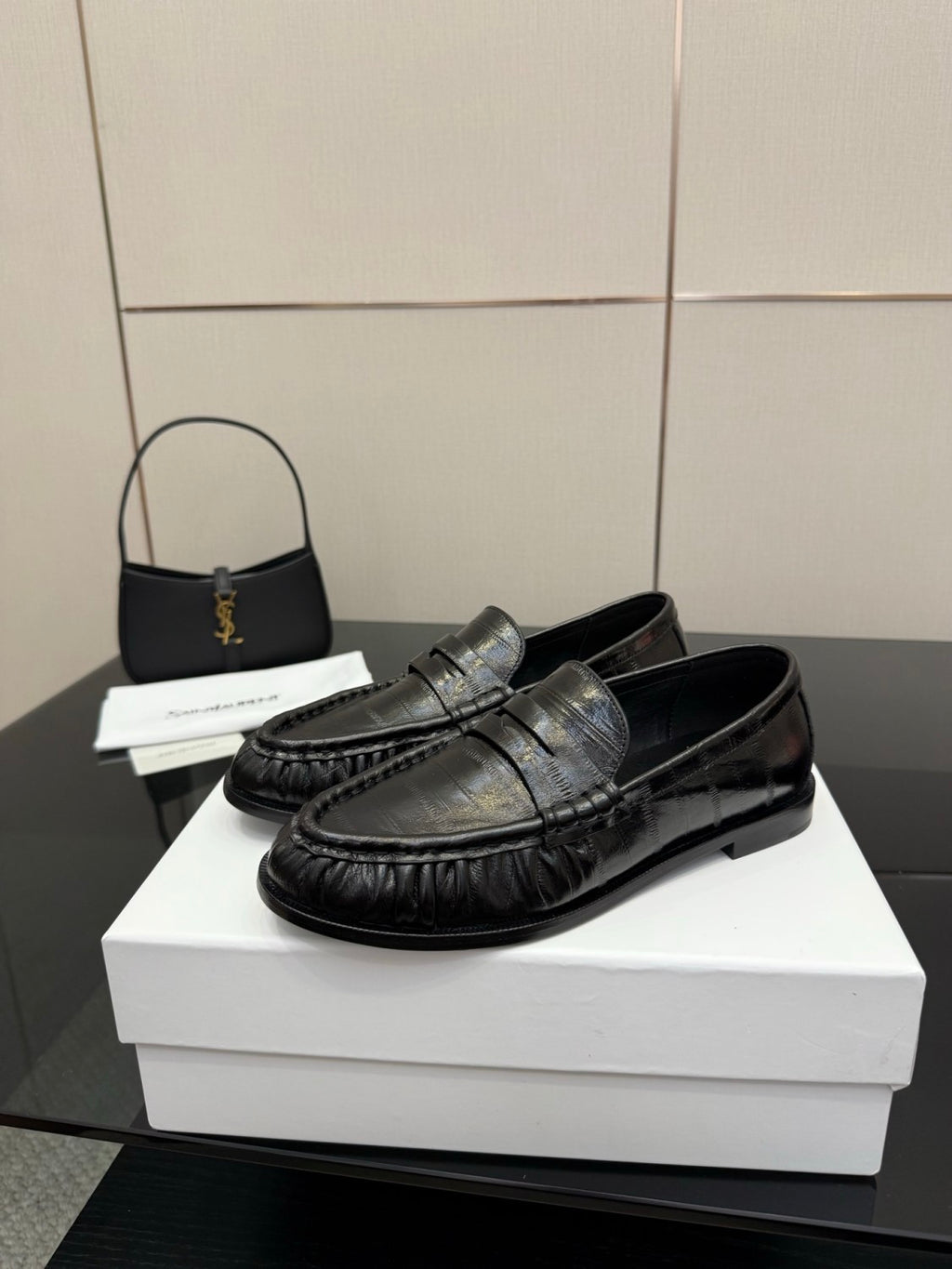 Saint Laurent Women's Autumn/Winter Fashion Casual Sheepskin Suede Round Toe Slip On Flat Loafers Casual Shoes #78376