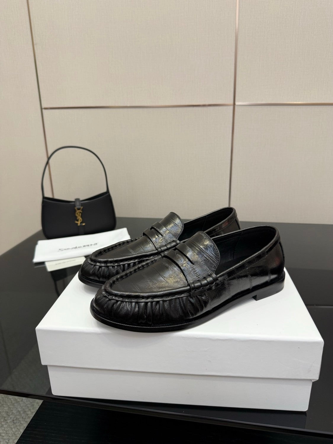 Saint Laurent Women's Autumn/Winter Fashion Casual Sheepskin Suede Round Toe Slip On Flat Loafers Casual Shoes #78376
