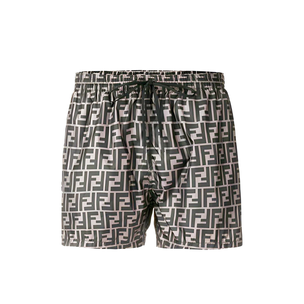 Fendi Men's Summer Solid Colour Letter Logo Print Bermuda Shorts #76237