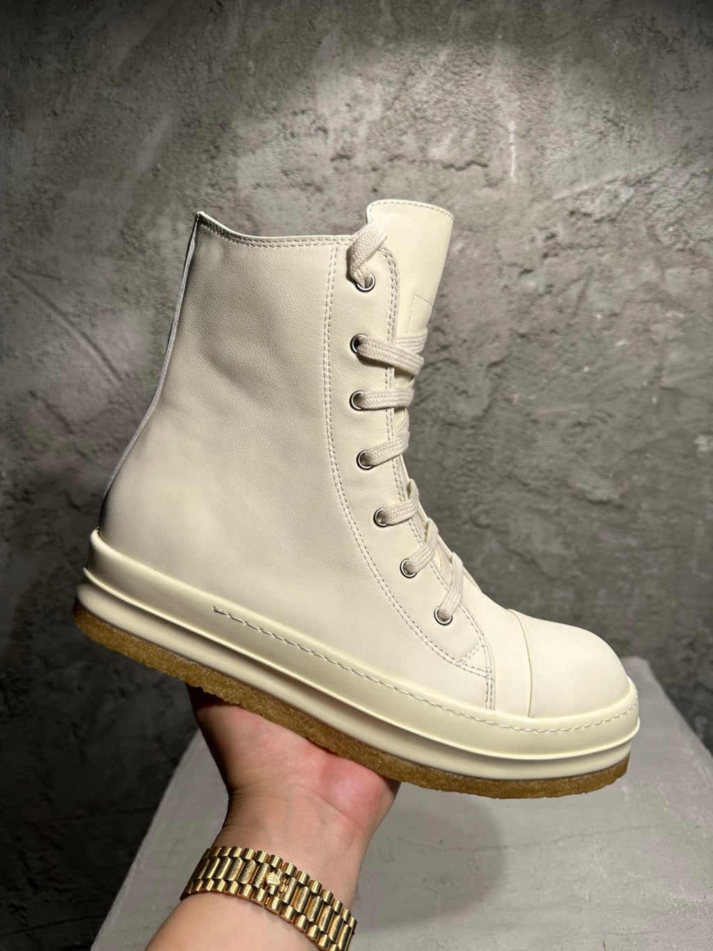 Rick Owens Men's Creep Fashion Casual Shoes Sports Shoes Four Seasons Trend Leather Thick Sole High-top Short Boots Ngvp #2192