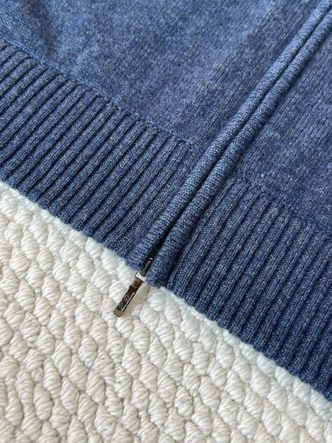 Loro Piana Men's Spring And Autumn Fashion Parksville Long Sleeve Solid Color Zipper Casual Cashmere Aviator Jacket Ngvp #9482