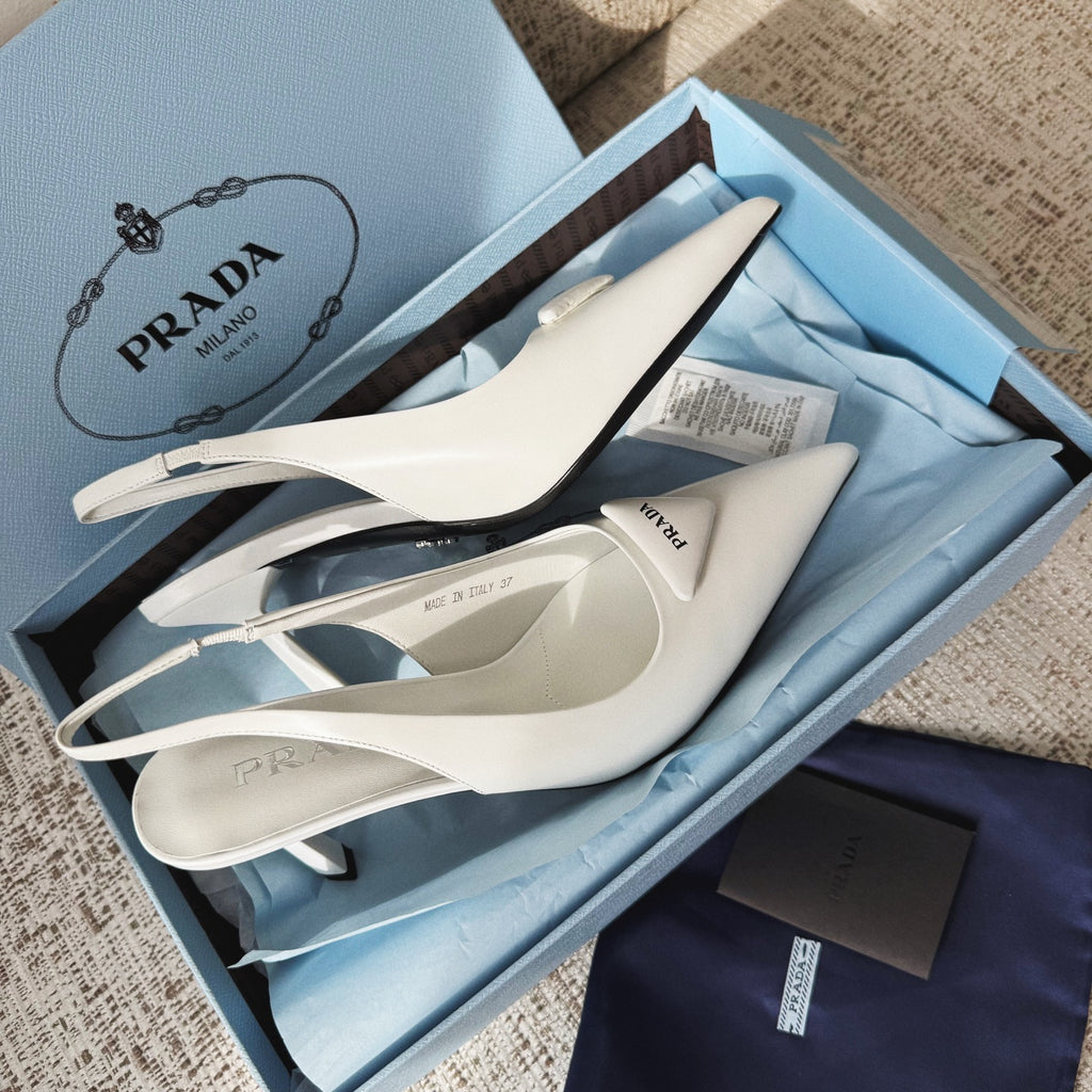 PRADA Suede Leather Slingback Pumps#388476