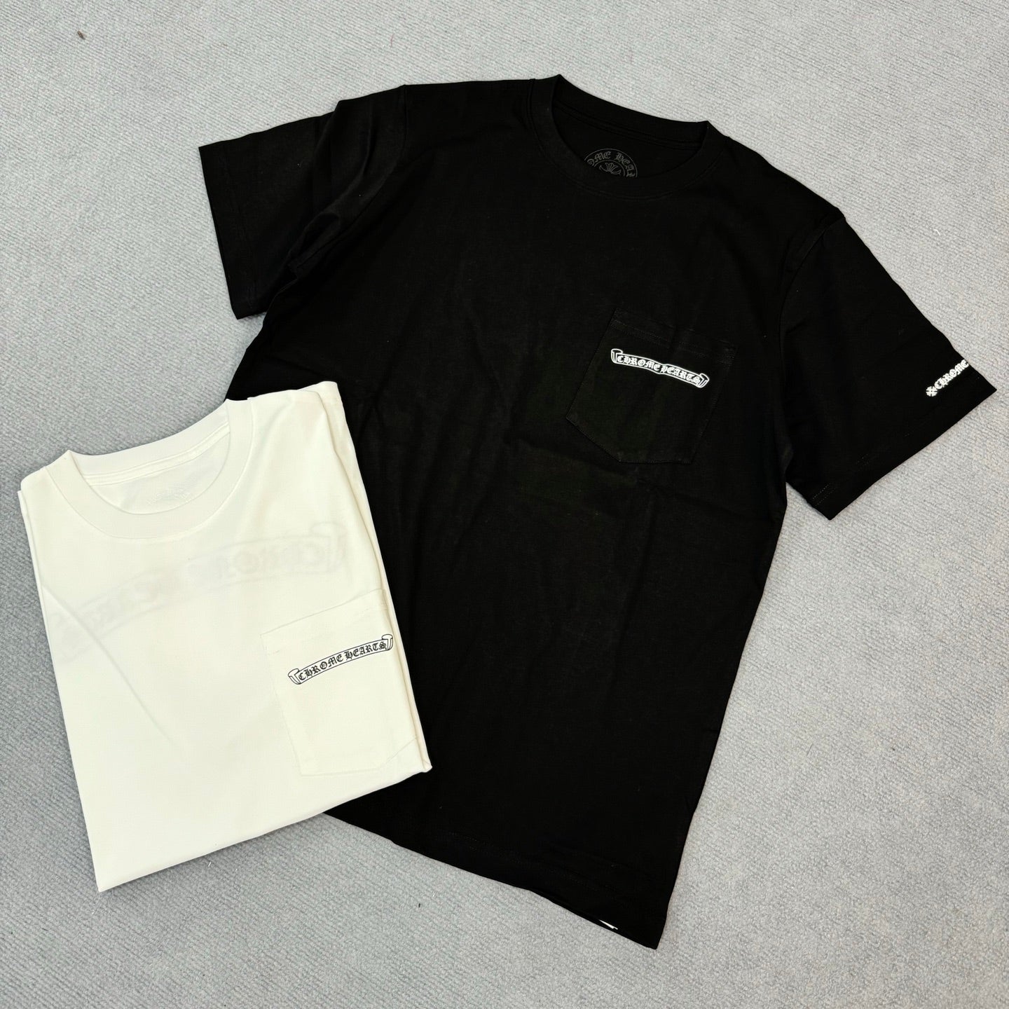 Chrome Hearts Men's Summer Solid Color Sanskrit Print Round Neck Cotton Short Sleeve T-Shirt #77169