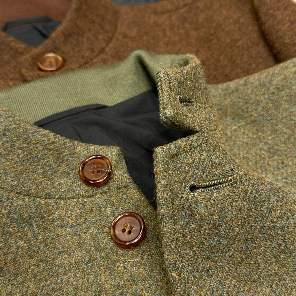 Ermenegildo Zegna Men's Spring/Fall Wool-Cashmere Blend Solid Color Stand Collar Workwear Zhongshan Suit Single-Breasted Long-Sleeve Pocket Jacket Ngvp #2528