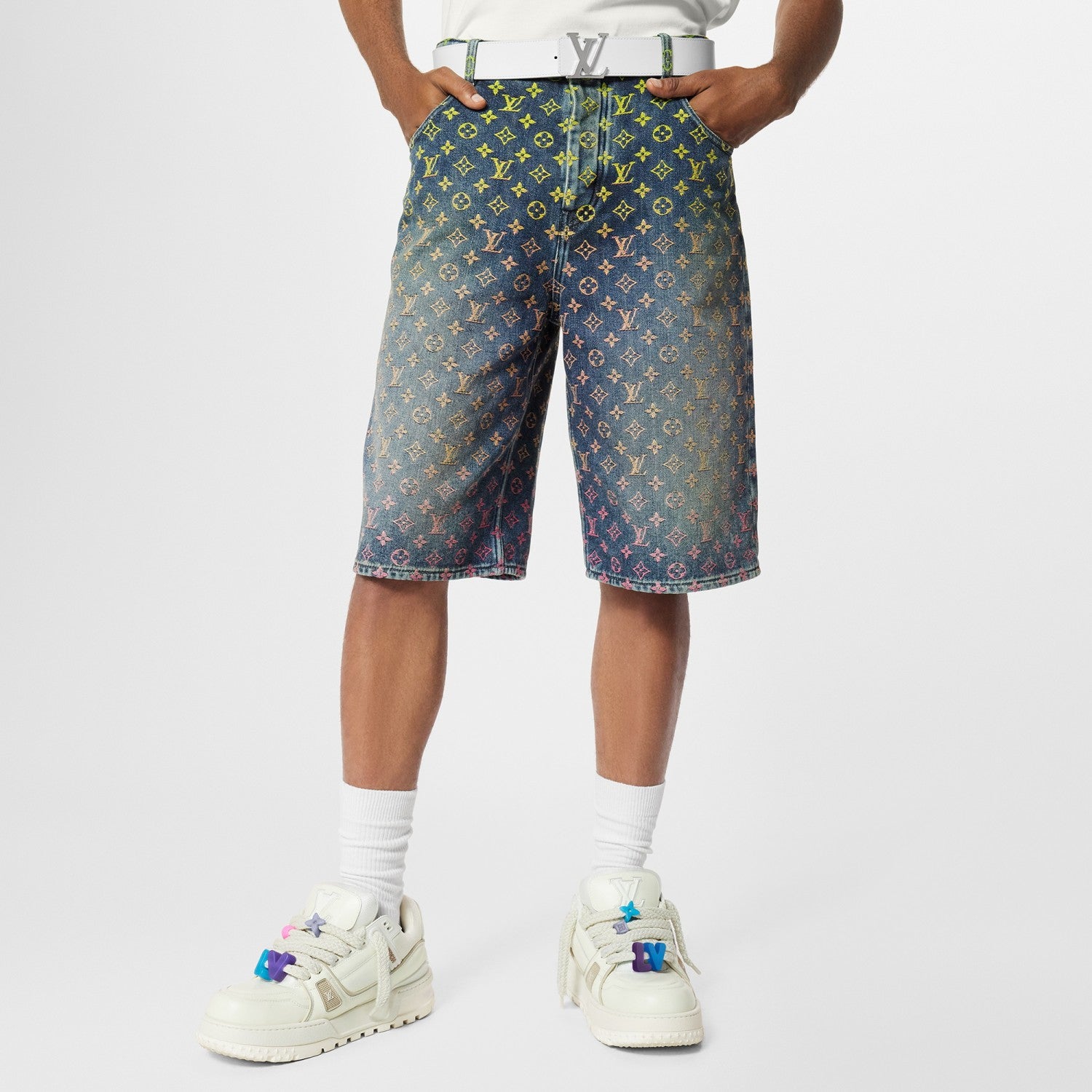 Louis Vuitton Denim Gradient Shorts Pants #94149