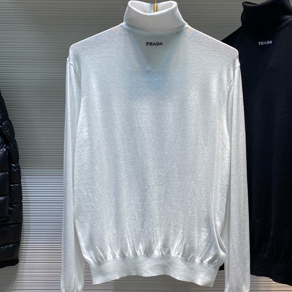 Prada Men's Wool Pullover Classic Turtleneck Sweater Spring Autumn Winter Solid Color Long Sleeve Cashmere Knit #332272