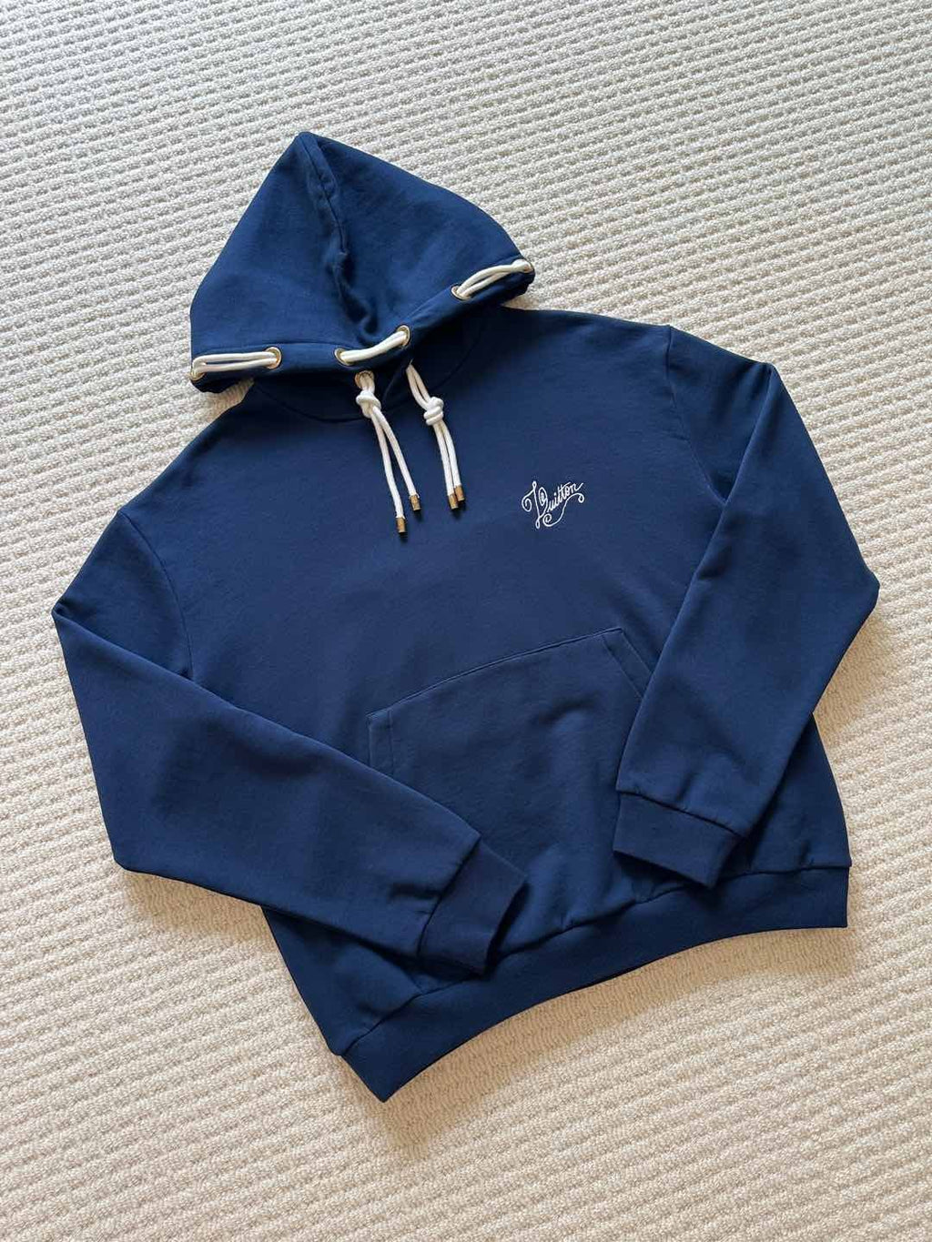 Louis Vuitton Men's And Women's Spring/fall Fashion Casual Hooded Pullover Solid Color Logo Print Drawstring Hoodie Sweatshirt #79211