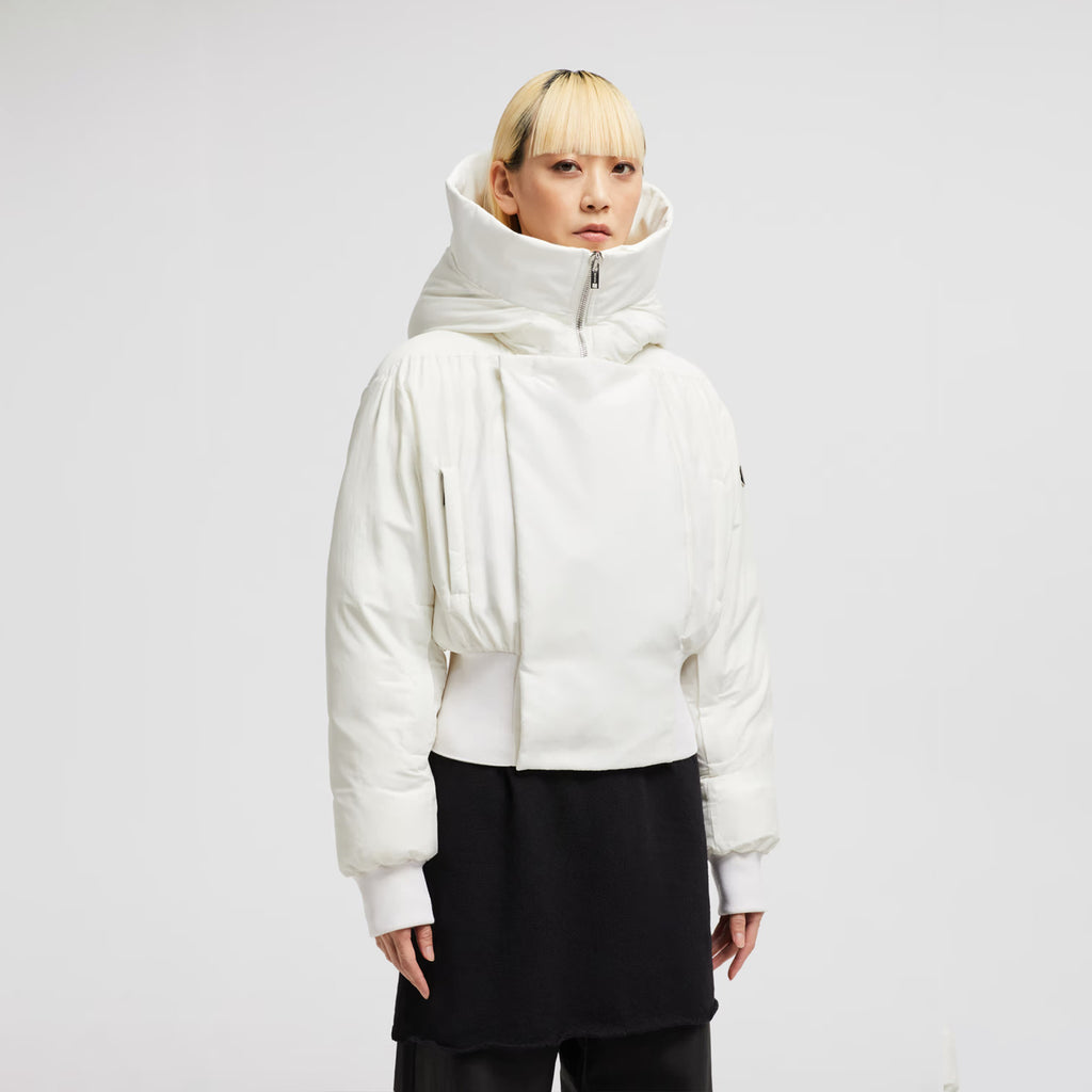 Moncler x Rick Owens Men's Women's Autumn And Winter Large Fur Collar Removable Trend High Street White Down Jacket Zip Hooded Jacket Ngvp #9794