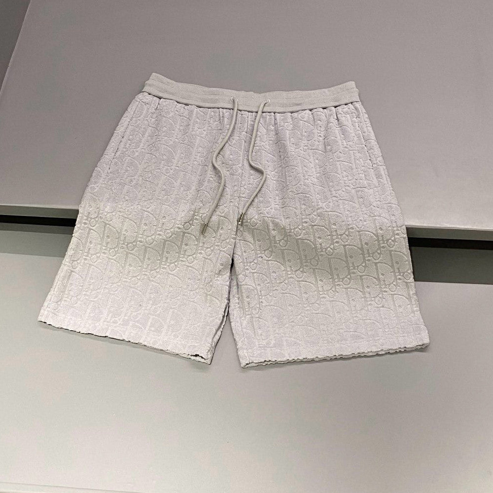 Dior Men's Summer Monogrammed Jacquard Solid Color Lace-Up Shorts Pants #98871