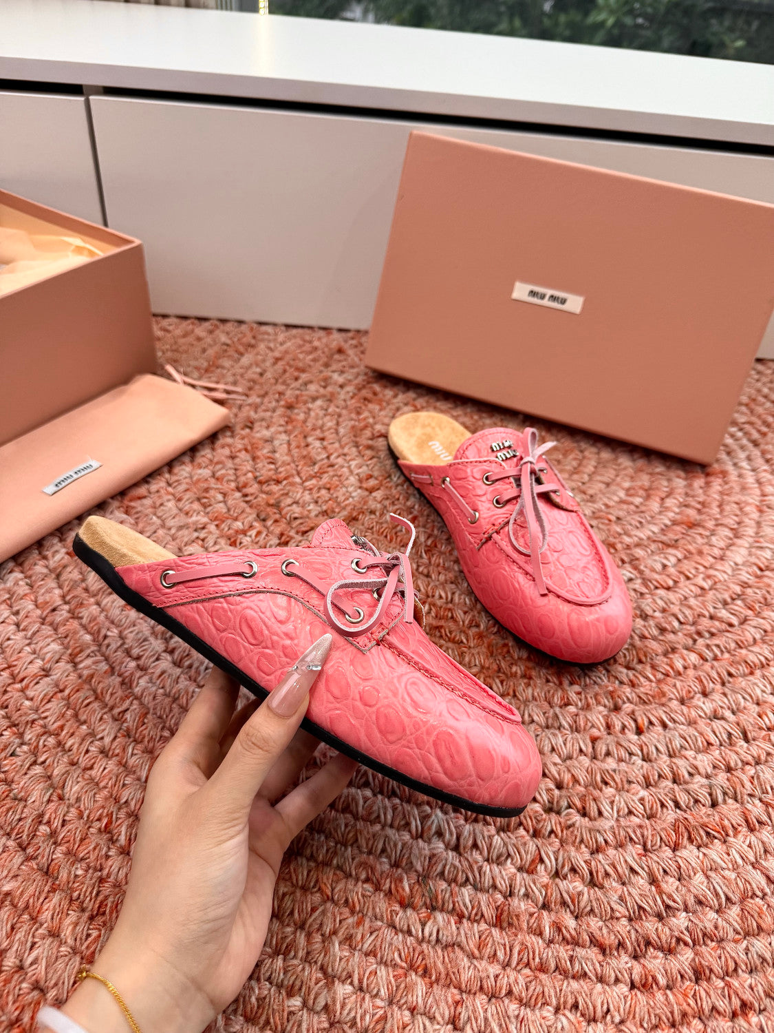 MiuMiu Mesh Mary Jane Shoes #383828