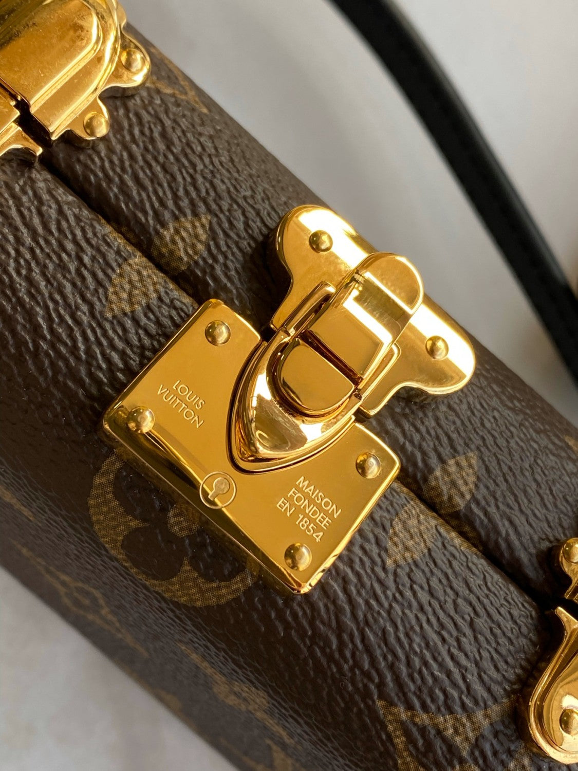 Louis Vuitton Vanity Case Women's Brown Detachable Adjustable Shoulder Strap Magnetic Buckle Closure Canvas Quilted Cowhide Cosmetic Case Shoulder Bag Bags #75148