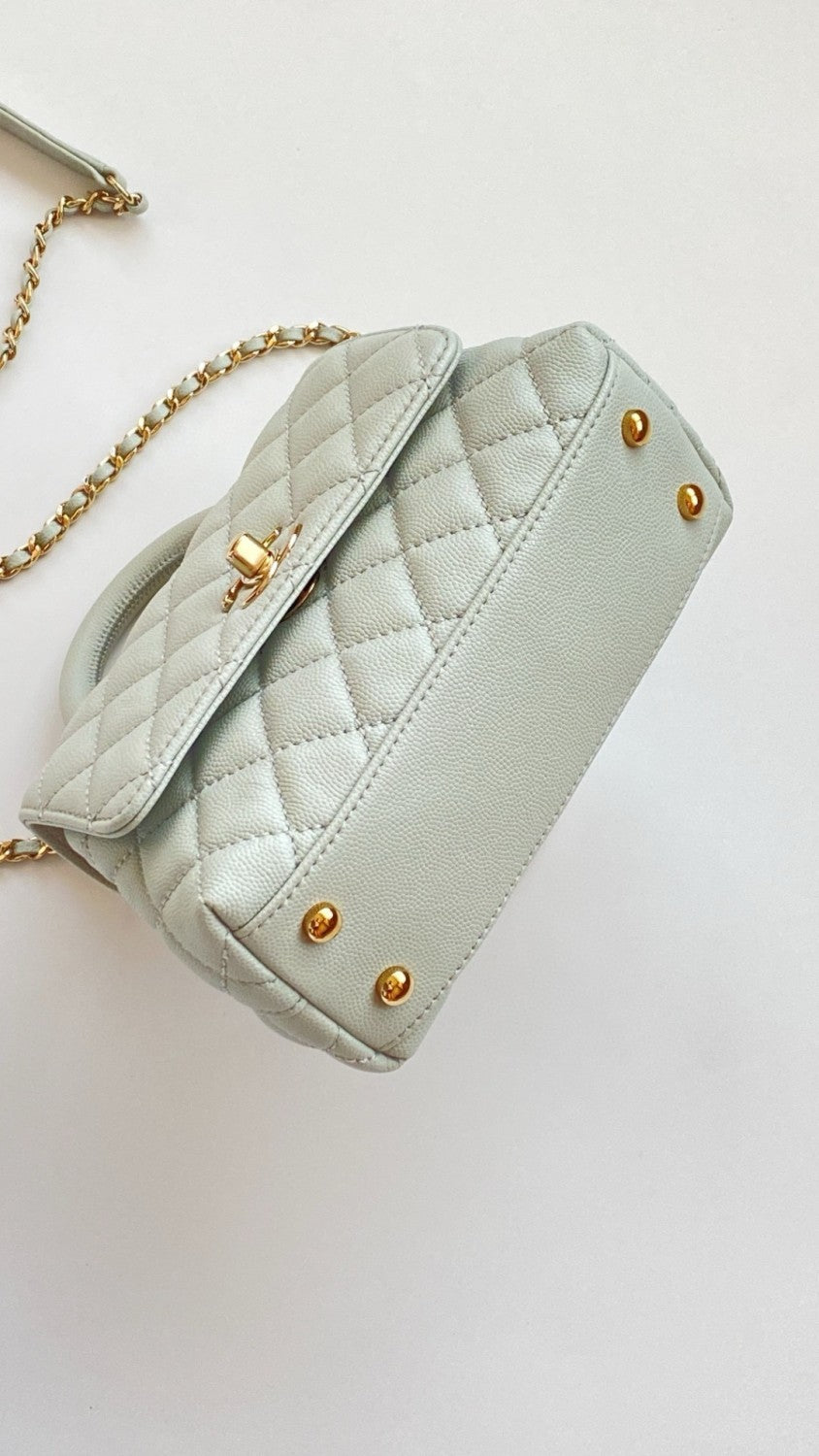 Chanel Women's Classic Leather Handbag Mini Checkered Leather Chain Strap Grained Embossed Calfskin Chain Bag Tote Bag Bags AS2215-B05061-94305 #78692