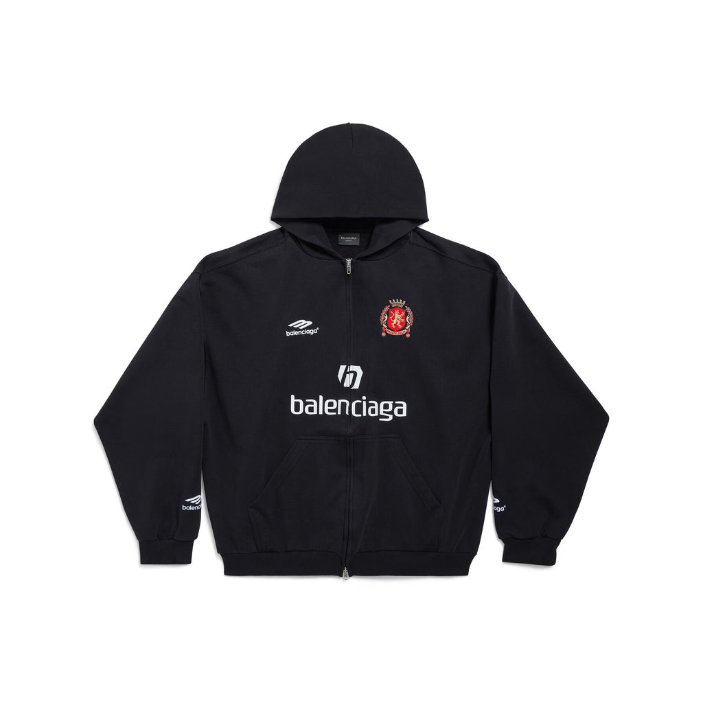 Balenciaga Men's And Women's Spring And Autumn Letter Print Logo Embroidered Knitted Fabric Hooded Zipper Sweatshirt  Jacket#77962