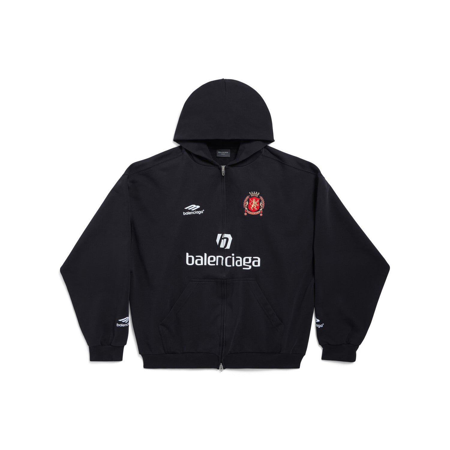 Balenciaga Men's And Women's Spring And Autumn Letter Print Logo Embroidered Knitted Fabric Hooded Zipper Sweatshirt  Jacket#77962