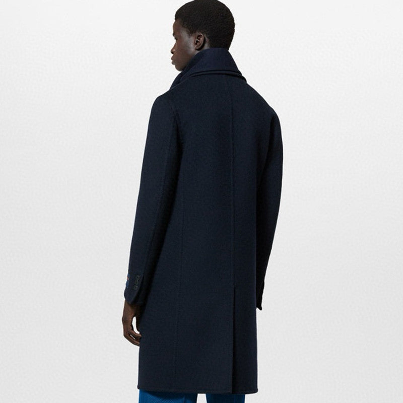 Louis Vuitton Men's Autumn And Winter Fashion Solid Color Loose Comfortable Removable Scarf Tweed Coat Wool Coat Ngvp #7598
