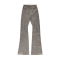 Rick Owens Men's Spring And Fall Do Old Desert Color Washed Flare Wide-leg Denim Pants Skinny Stacked Drag Ground Pleated Cat Whiskers Waste Soil Jeans Ngvp #2415