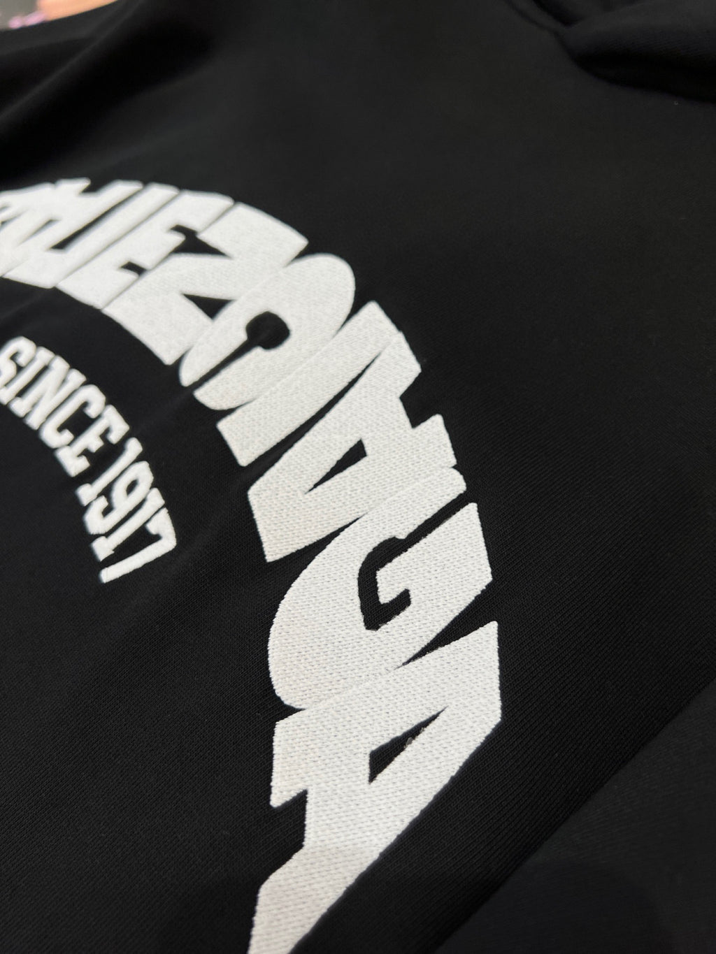 Balenciaga Back Flip Round Hoodie Oversize In Black Mirror Letter Hooded Sweatshirt Pullover #96248