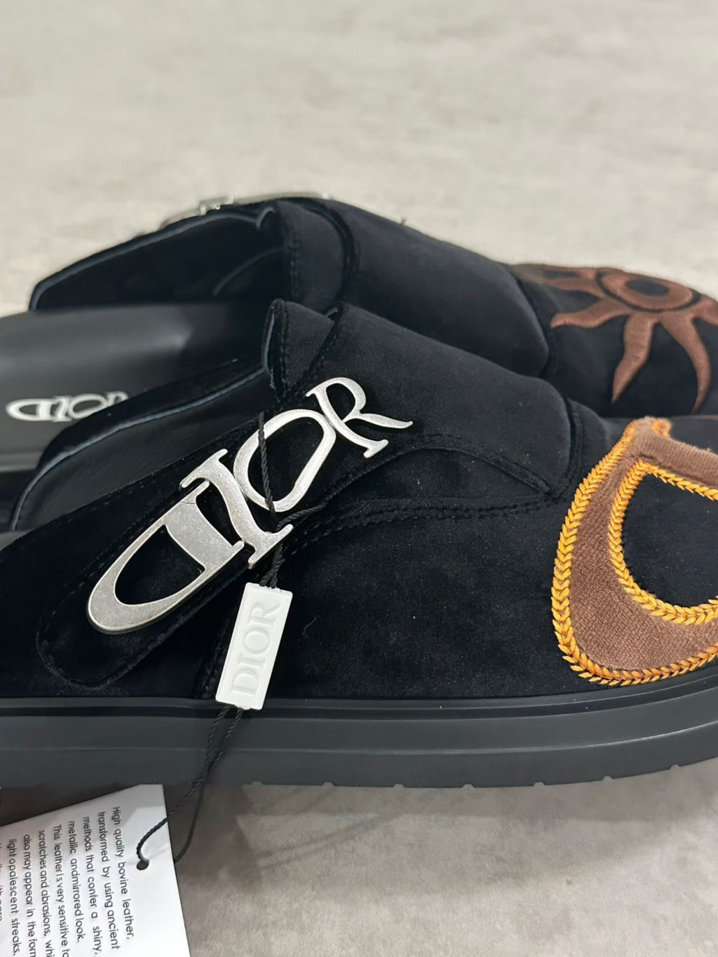 Dior Aqua Lewis Hamilton Velvet Round Toe Mules Slippers #385782
