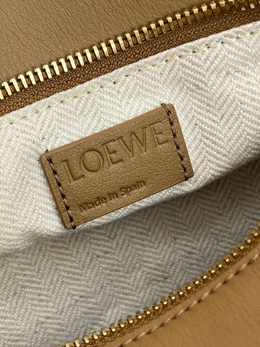 LOEWE Small Puzzle bag in classic calfskin suede Brown #335950