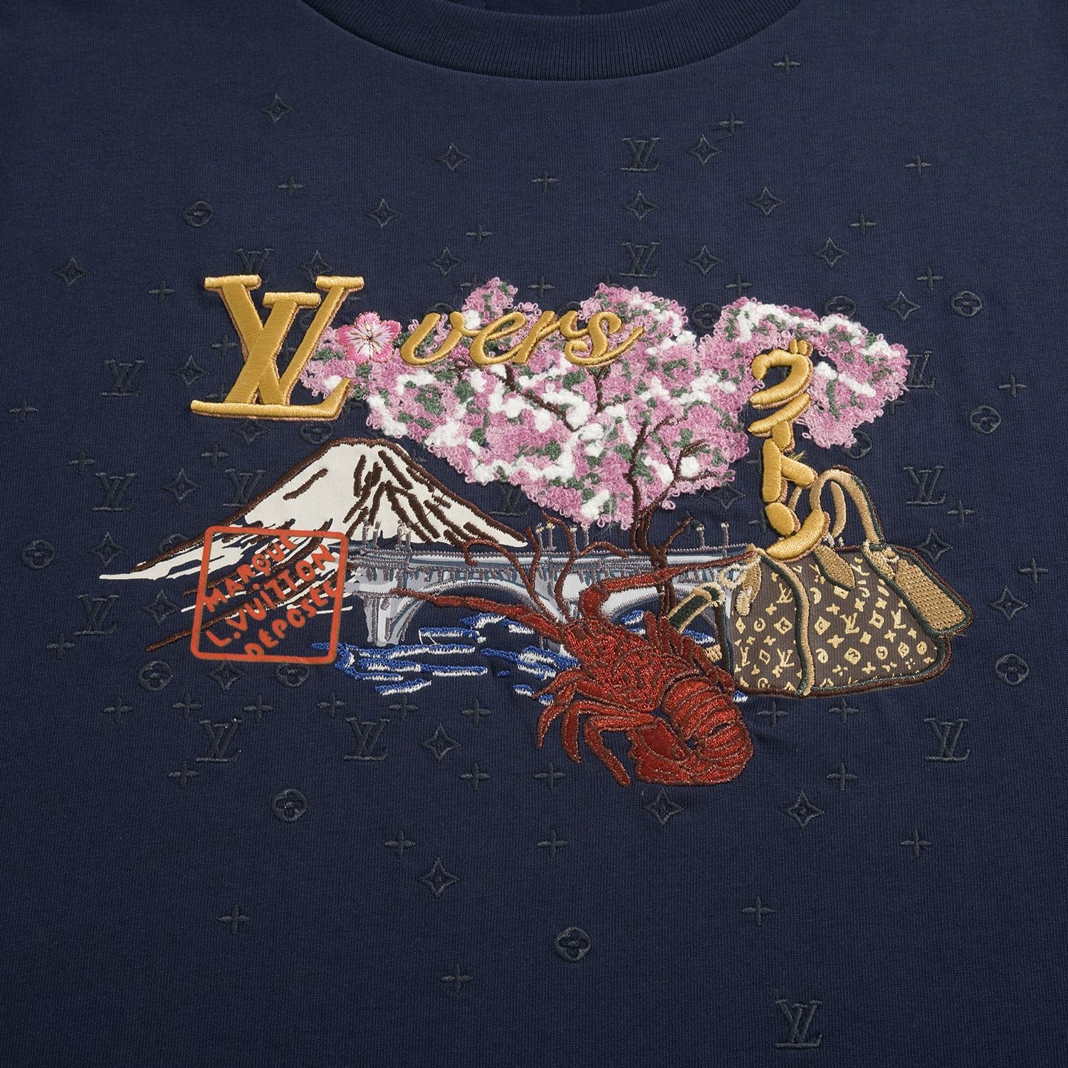 Louis Vuitton Men's Summer Solid Color Fashion Casual Letter Embroidery Short Sleeve Cotton T-Shirt #78192
