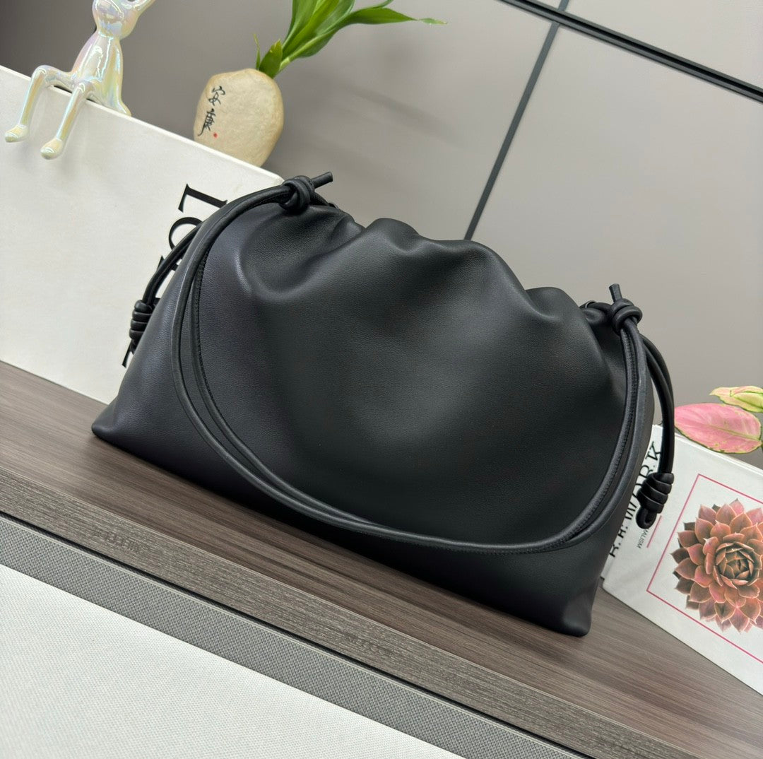 Loewe Flamenco Purse Women's Fashion Classic Solid Color Soft Napa Lambskin Leather Pleated Design Brand Logo Magnetic Buckle Closure Crossbody Bag Shoulder Bag Handbag Bags A411FPDX01-6579 #78346