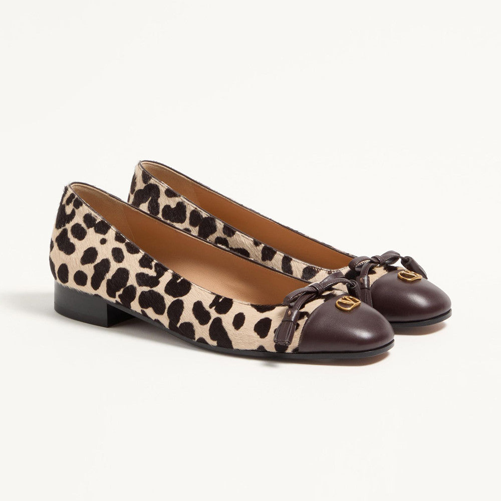 Valentino Garavani Valet Du Roi Leather Ballet Flats #336898