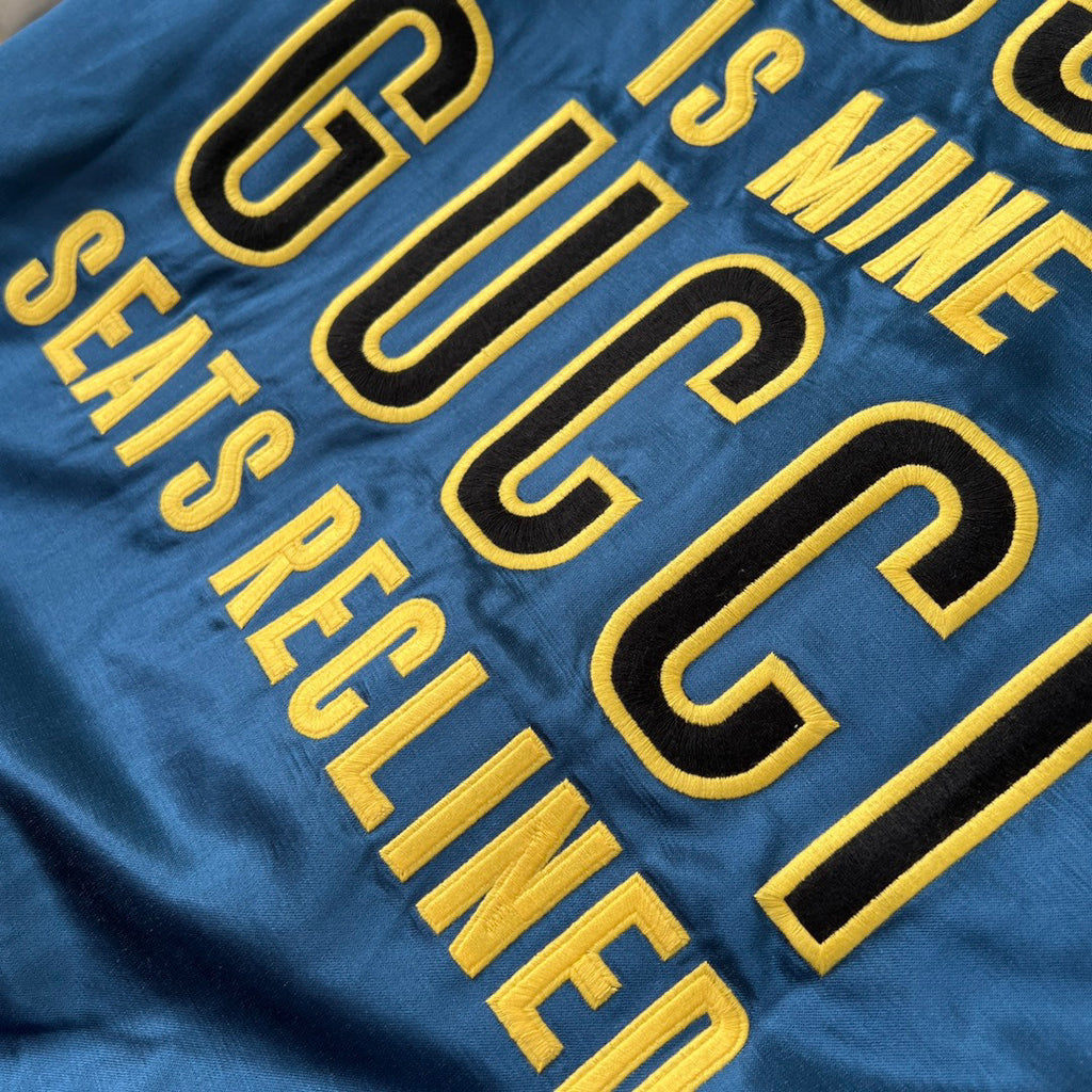 Gucci  Baseball Jersey Zip Up Jacket Blue #4583