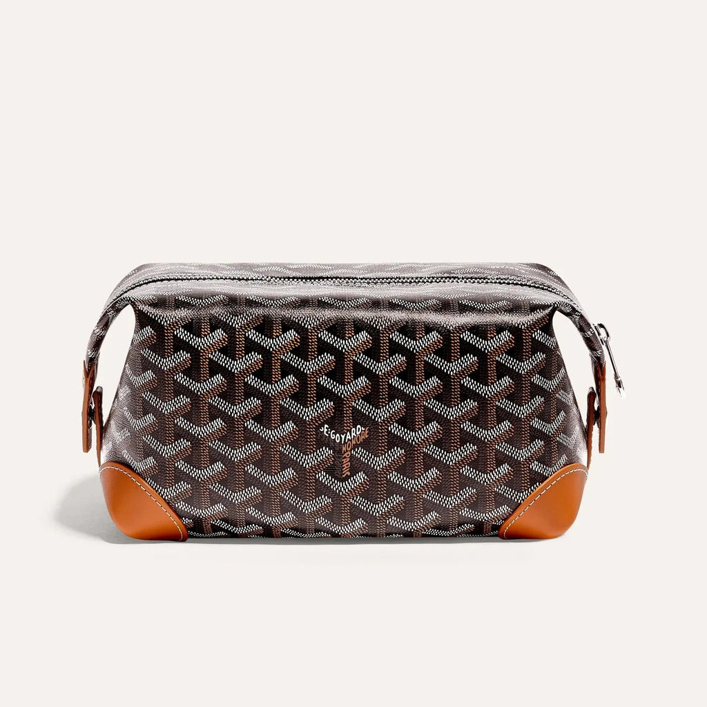 GOYARD Bowling 25 Men's and Women's Y-shaped Old-fashioned Full-print Zipper Leather Handbag Makeup Bag Bags #77132