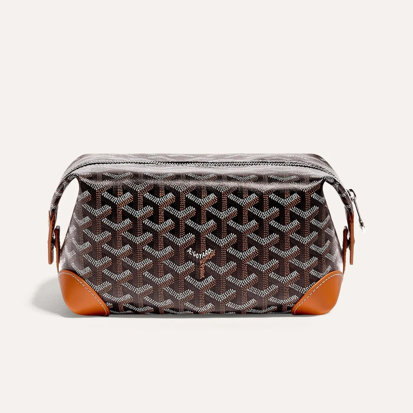 GOYARD Bowling 25 Men's and Women's Y-shaped Old-fashioned Full-print Zipper Leather Handbag Makeup Bag Bags #77132