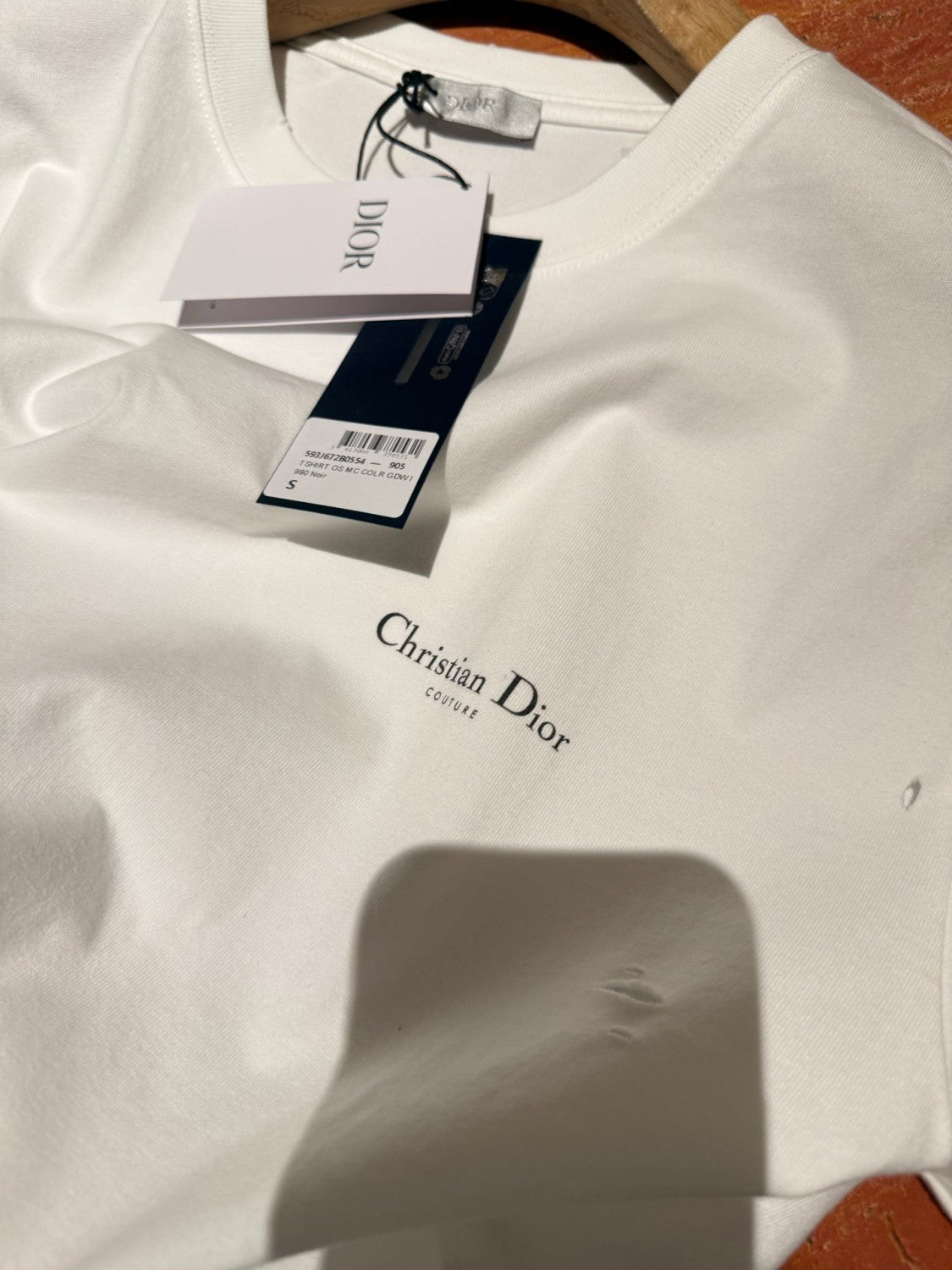 Dior Men's Summer Solid Color Floral Pattern Letter Print Round Neck Cotton Short Sleeve T-Shirt #76737