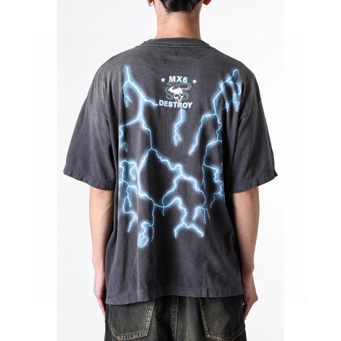 Saint Michael Men's Summer Graphic Printed Round Neck Cotton Solid Color Straight Pullover Short Sleeve T-Shirt Ngvp #1165