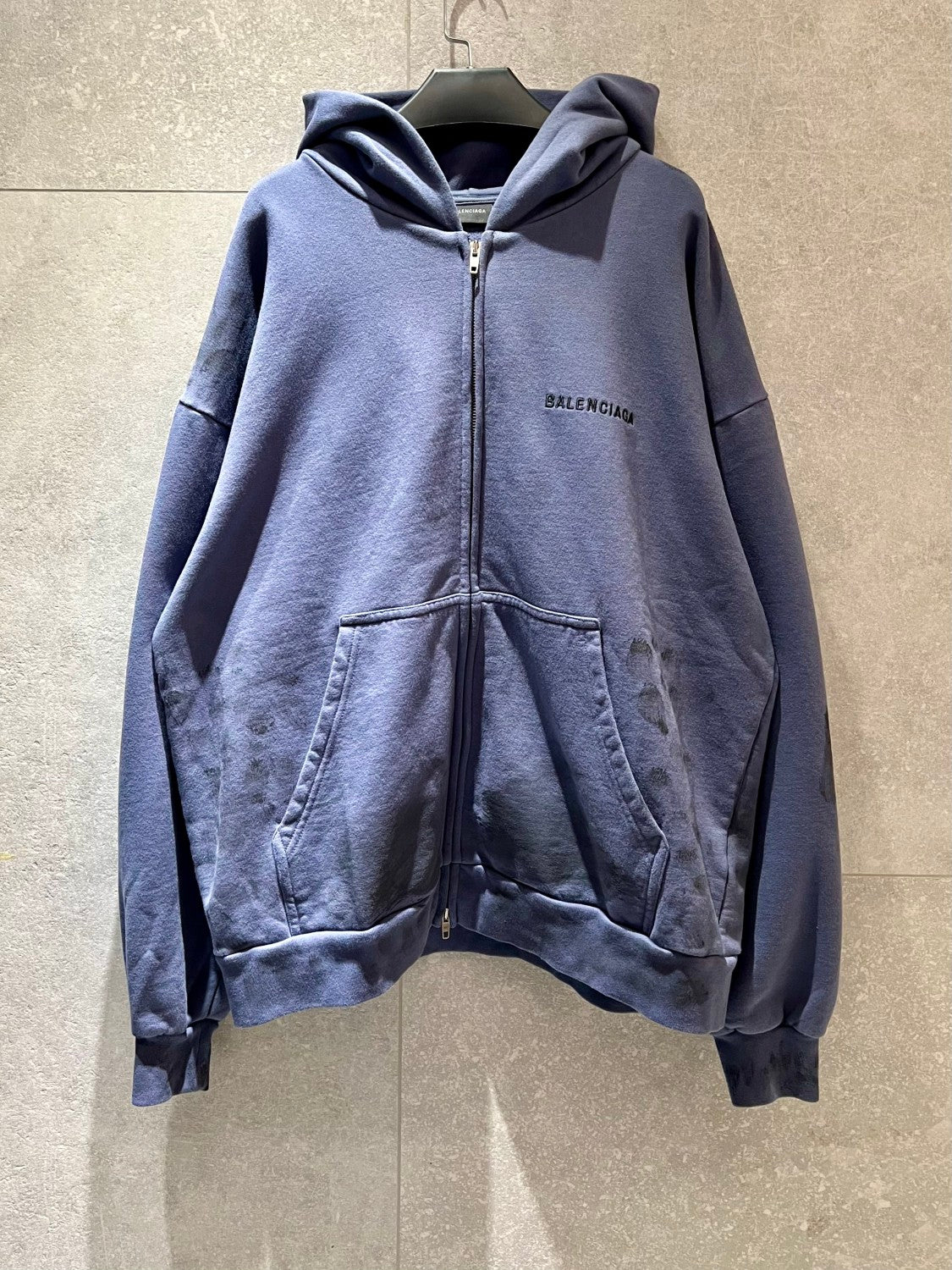 Balenciaga Men's Spring/Fall Fashion Casual Hooded Zipper Sweatshirt Jacket with Embroidered Letters Jacket #78815