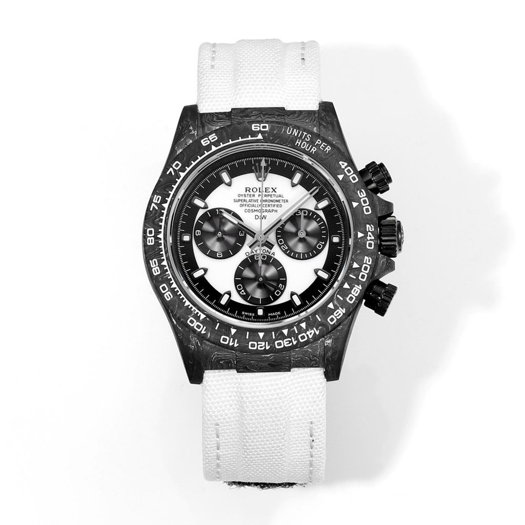 Rolex Men's Cosmo Chrono Daytona Mechanical Watch with Carbon Fiber Patterned Luminous Case #73619