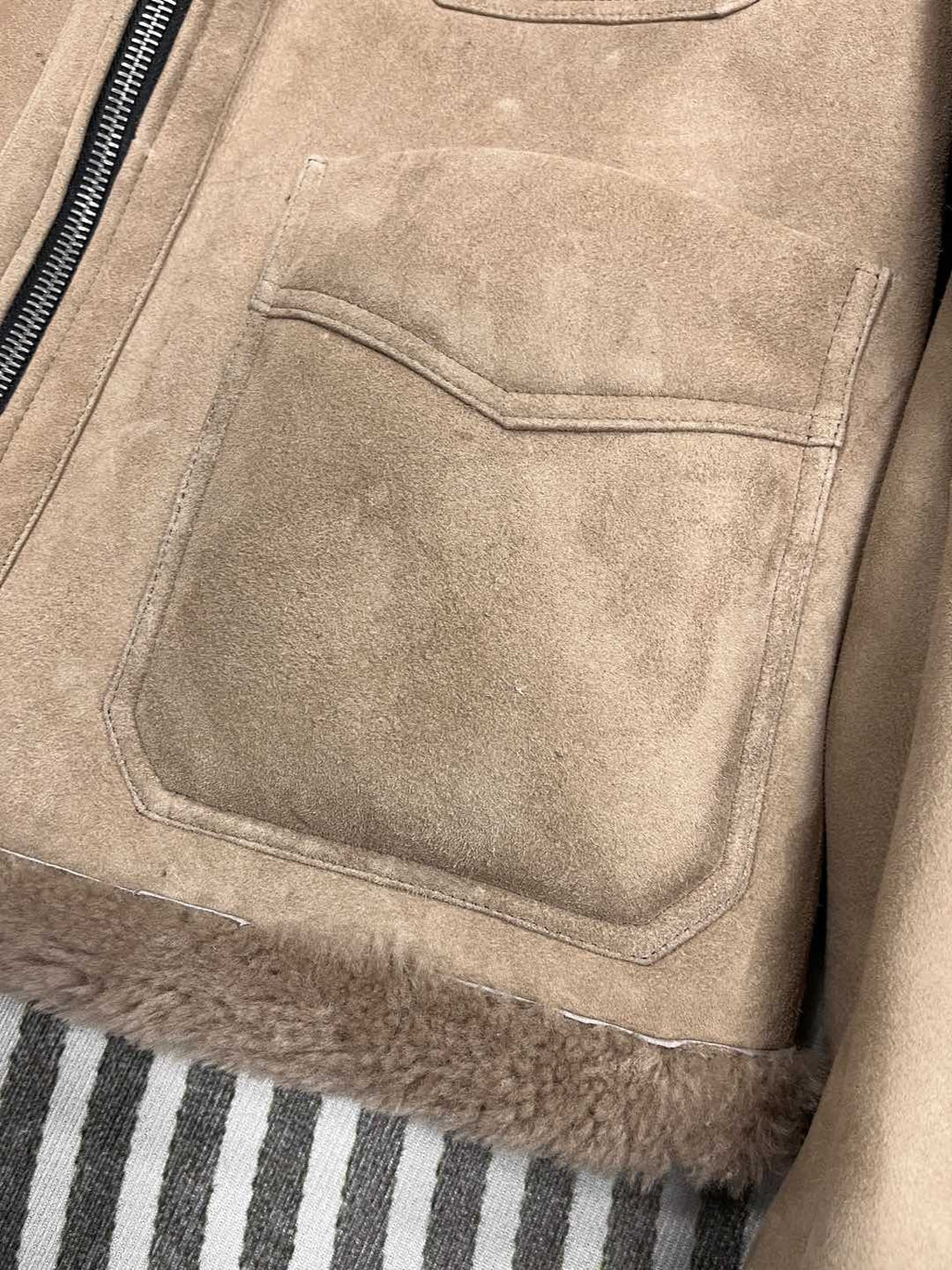 Tom Ford Men's and Women's  Winter Fashion Casual Lapel Zipper Classic Four-Pocket Leather and Fleece Hybrid Jacket #78814