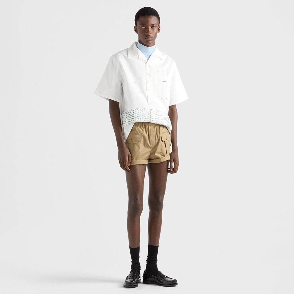 PRADA Khaki Cotton Poplin Bermudas #377406