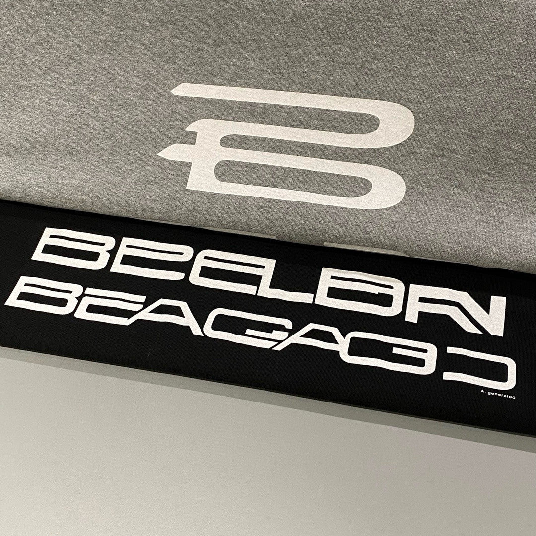 Balenciaga Men's Summer Do-Over Letter Printed Plain Knit Cotton Round Neck Short Sleeve T-Shirt #98971
